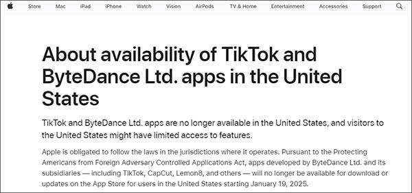 Hga039账号注册_苹果公司：TikTok及字节跳动旗下应用在美国已不可用